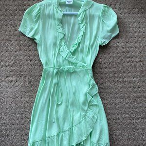 Aritzia Sunday Best ruffle wrap dress - mint green